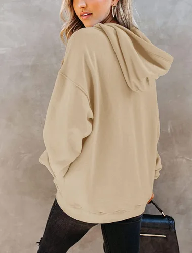Vista 2 de Orchidays Sudaderas casuales con bolsillo para mujer, manga larga, con cordón