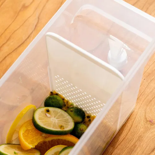 Vista 5 de WYSRJ - Hervidor frío con grifo en el refrigerador, dispensador de bebidas heladas de plástico de 3.5 L, dispensador de botellas de jugo de limón