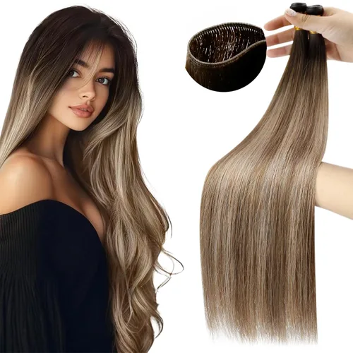 Vista 80 de Moresoo Extensiones de cabello humano real para coser, color negro natural