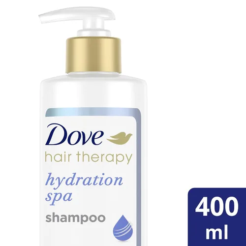 Vista 2 de Dove Champú de spa de hidratación para cabello seco con suero hialurónico, 13.5 onzas líquidas