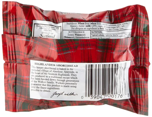 Vista 5 de Walkers Shortbread Highlanders, galletas tradicionales de mantequilla pura, 1.4 onzas (18 unidades)