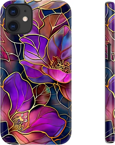 Vista 141 de LUHOURI Funda para iPhone 12 Mini, compatible con carga inalámbrica, doble capa, interior de silicona suave + carcasa exterior dura, bonito diseño
