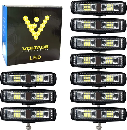 Vista 8 de Barra de luz de inundación todoterreno de 6 pulgadas para Jeep, camión, conducción, vehículos todoterreno - Tira de luz LED antiniebla resistente al