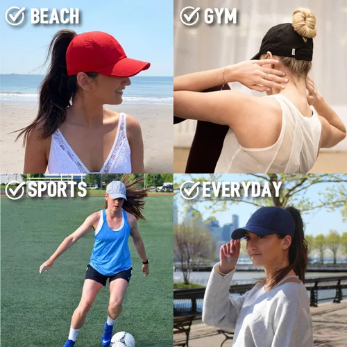 Vista 6 de Ponyflo Gorra de béisbol para mujer, gorra de cola de caballo para mujer, sombrero de cola de caballo de pelo rizado, gorra de béisbol para mujer