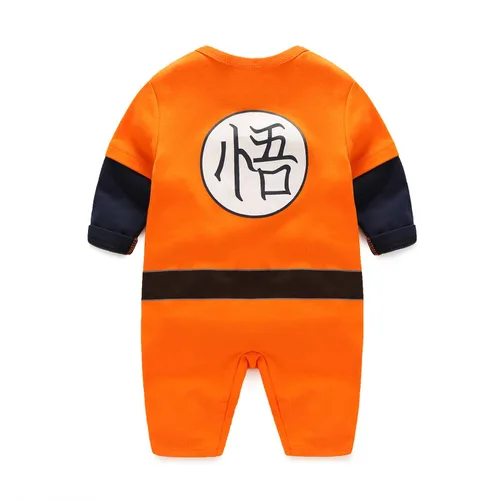 Vista 2 de Mameluco de algodón para recién nacido para cosplay ropa de una pieza para niño Naranja