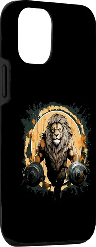 Vista 3 de Funda de motivación para iPhone 14 Lion Bodybuilding Beast Fitness Gym
