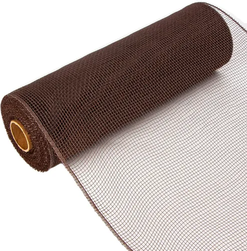 Vista 4 de Ribbli Cinta de malla beige, 10 pulgadas x 30 pies (10 yardas), uso para guirnaldas de corona de Pascua y decoración de otoño (no metálica)
