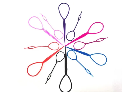 Vista 6 de Pinza para el cabello, 12 piezas de plástico Magic Topsy accesorios para trenzar el cabello, lazo de herramienta de trenza francesa para peinar