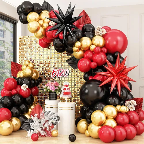 Vista 15 de Kit de arco de globos azul marino y negro, guirnalda de globos con globos de papel de aluminio metálico plateado blanco oscuro globos de látex