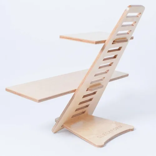Vista 3 de Sleekform Convertidor de escritorio de pie, soporte de elevación, elevador para laptop, altura ajustable, convertidor de escritorio para sentarse a
