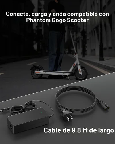 Vista 3 de VHBW Cargador de scooter de 42 V compatible con cargador Phantom Gogo, compatible con Phantom Gogo A8 A9 Scooter eléctrico