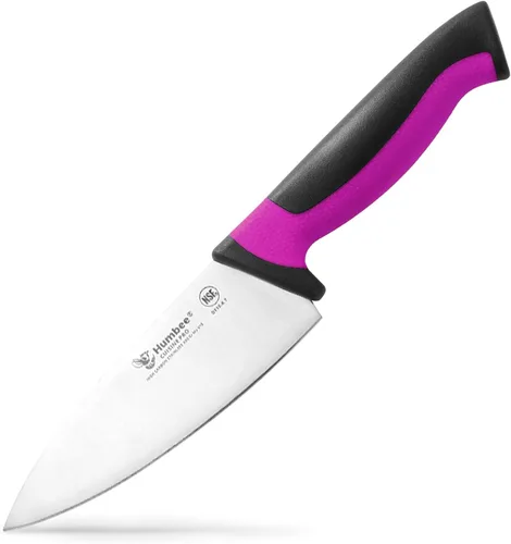 Vista 39 de Cuchillo de chef de 6 pulgadas, hoja de acero inoxidable de alto carbono certificada NSF – Mango ergonómico codificado por colores, cuchillo de Negro