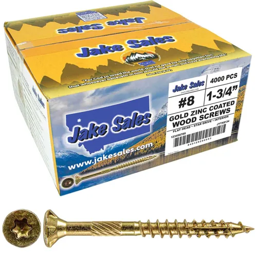 Vista 94 de 8 x 1 revestimiento exterior recubierto de bronce, tornillo de madera multiusos compatible con ACQ, cabeza plana Torx/Star Drive de 1 libra, 288