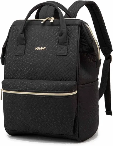 Vista 19 de Kinmac Mochila para laptop para mujeres y hombres, mochila de viaje de gran capacidad para computadora portátil de 15.6 pulgadas, Albaricoque