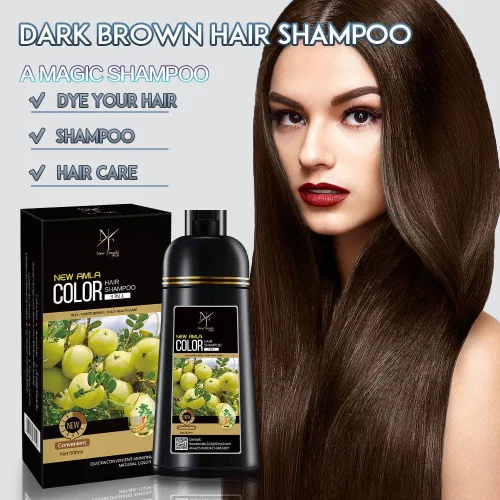 Vista 4 de New Trends Champú de color para el cabello, marrón oscuro, tinte instantáneo para cabello gris, sin amoníaco, libre de PPD, 16.9 onzas líquidas