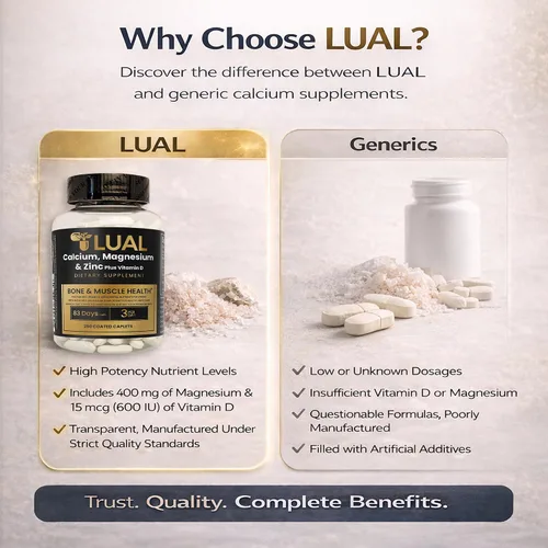 Vista 8 de Calcio, magnesio, zinc y vitamina D3. LUAL Calcio, magnesio y zinc con vitamina D - Suplemento de apoyo óseo y muscular para adultos, suplemento