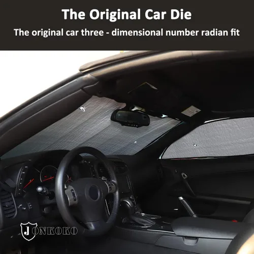 Vista 4 de Parasol para parabrisas de automóvil, parasol completo para Chevrolet Corvette C6 2005-2013, protector de visera contra rayos UV