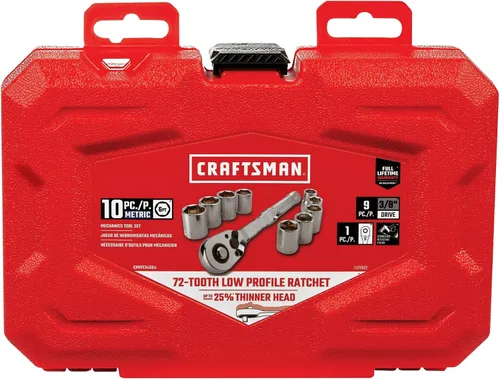 Vista 5 de CRAFTSMAN CMMT34564 - Juego de herramientas mecánicas, métrico, transmisión de 3/8 pulgada, 10 piezas