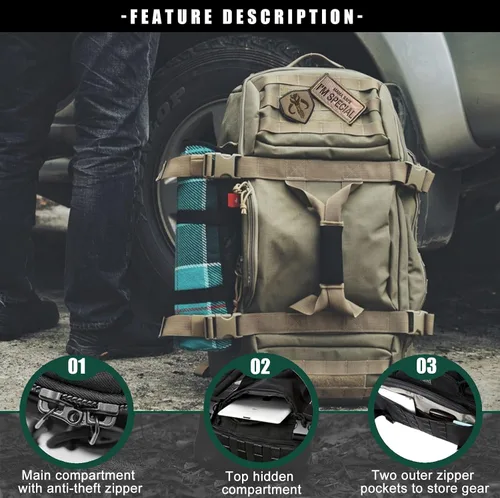 Vista 3 de Bolsa de gimnasio, bolsa de viaje para hombres y mujeres, bolsa de entrenamiento para militares, deportes, durante la noche, baloncesto, táctica