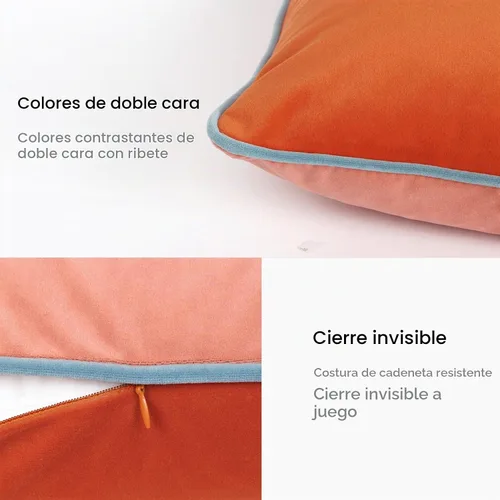 Vista 3 de Fundas de almohada de terciopelo de 18 x 18 pulgadas, juego de 4 fundas de almohada decorativas de terciopelo de colores modernos para sofá, frío