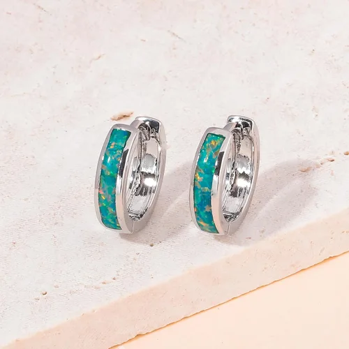 Vista 54 de CiNily Aretes Huggie de ópalo con bisagras, chapados en oro, hipoalergénicos, pequeños aretes de aro para mujeres, adolescentes, niñas, hombres
