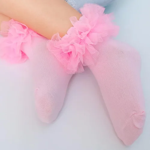 Vista 7 de TWINKLING AT DOWN 8 pairs girls ruffle socks lace ruffle princess dress socks newbornsbabiestoddlerslittle girls
