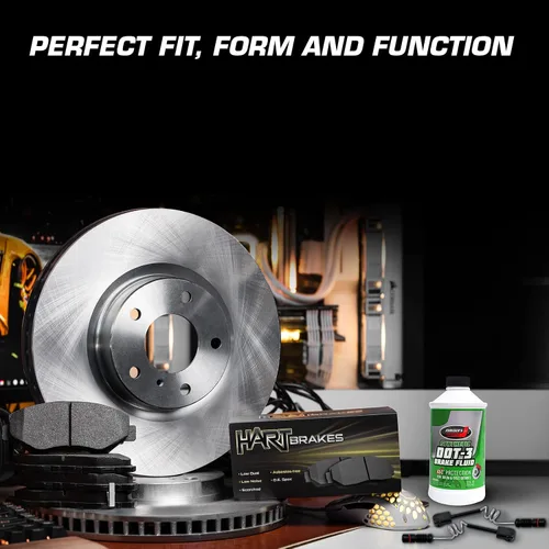 Vista 6 de Hart Brakes Kit Frenos y Rotores Delanteros Pastillas de Freno Delanteros Rotores y Pastillas de Freno Pastillas y Rotores de Freno