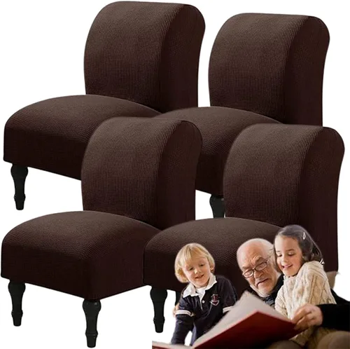 Vista 17 de Fundas elásticas para silla sin brazos, extraíbles y lavables, de elastano jacquard sin reposabrazos, protector de muebles para sala de estar, Verde