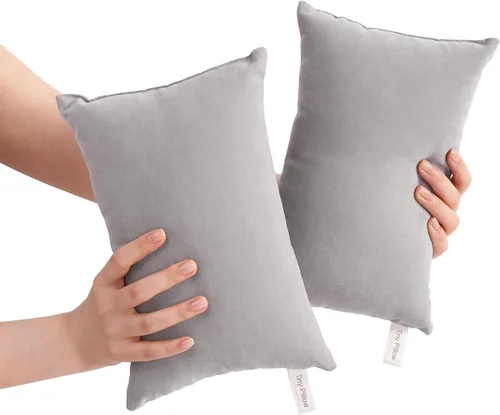 Vista 20 de BEDSUM Paquete de 2 almohadas pequeñas, mini almohada de microfibra de 11 x 7 pulgadas para viajes, mascotas, suaves y lavables a máquina, almohadas