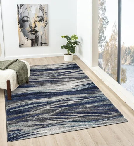 Vista 60 de Keen Home Design Alfombras de Área - 2x3 Que No Se Desprenden, Alfombras Abstractas para Cocina, Sala de Estar, Dormitorio, Comedor, Entrada Negro