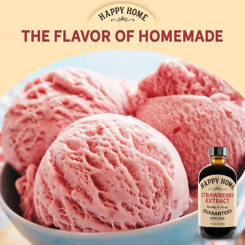 Vista 3 de Happy Home Sabor natural de fresa - Certificado Kosher, 4 onzas.