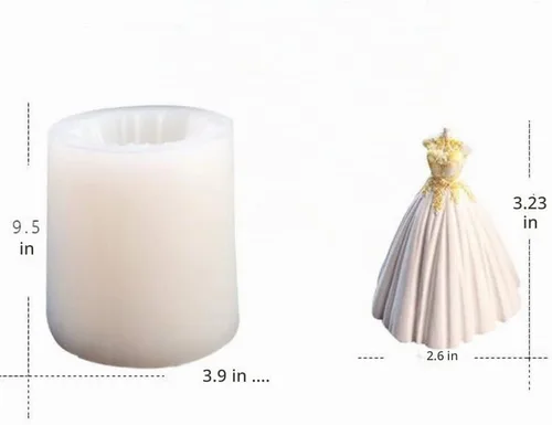 Vista 3 de 3D boda DIY vela molde silicona jabón molde arte arte yeso resina molde (15125-3)