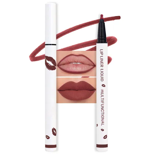 Vista 19 de evpct Lápiz Marcador de Línea de Labios Líquido de Larga Duración, Resistente al Agua, Rojo Oscuro Mate, Marcador de Línea de Labios y Lápiz Labial
