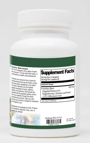 Vista 2 de Extracto de guggulípido y extracto de hoja de alcachofa en polvo complejo (1 oz, ZIN: 511110)