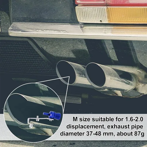 Vista 2 de X AUTOHAUX 2 unids M tamaño aleación de aluminio universal Turbo sonido escape silenciador tubo silbato coche rugido fabricante azul