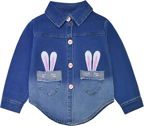 Vista 5 de Peacolate 1-5 años de primavera y otoño, vestido de manga larga con capucha, chaqueta de mezclilla y jeans