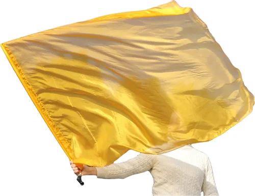 Vista 29 de Winged Sirenny Bandera de seda Poi, 50 pulgadas rectangular de seda giratoria, bandera de alabanza profética adoración adoración danza (aventura B)
