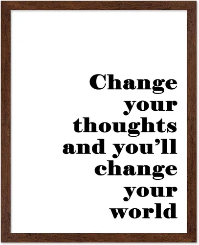 Vista 14 de Poster Master Póster tipográfico – Impresión de cita – Cambia tus pensamientos, cambia tu mundo, inspirador, motivacional – Regalo para familia