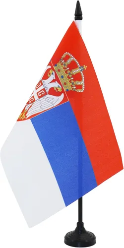 Vista 98 de AZ FLAG Aland Table Flag 4x6 in 100D Polyester Plastic Base Indoor use Finnish 15x10 cm desk flag stitched finish with reinforced edges with