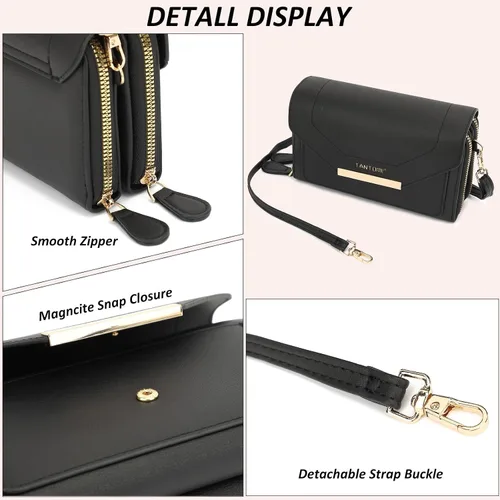 Vista 5 de TANTOMI Small Crossbody Bag for Women Vegan Leather Cell Phone Purse Crossbody Wallet with Adjustable Strap