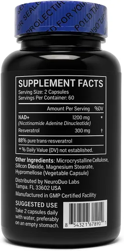 Vista 2 de Recarga NAD+ Resveratrol Complex