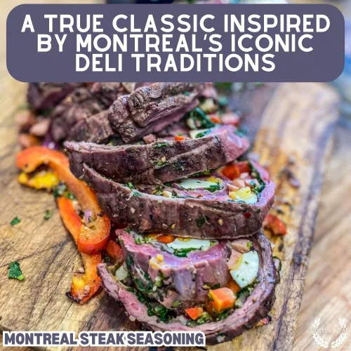 Vista 3 de Montreal - Condimento para carne, auténtica mezcla de especias gourmet artesanales, sin OMG, empaquetado en latas magnéticas, sostenible, cultivado