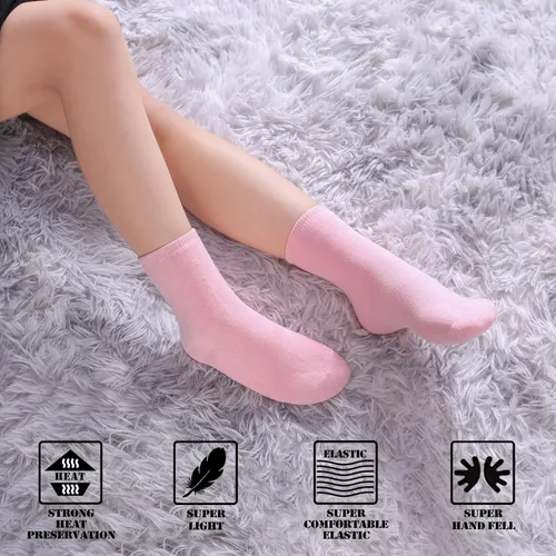 Vista 5 de FNOVCO Calcetines de lana para niños pequeños, cálidos, de lana gruesa, para senderismo, térmicos, acogedores, para niños y niñas, paquete de 6