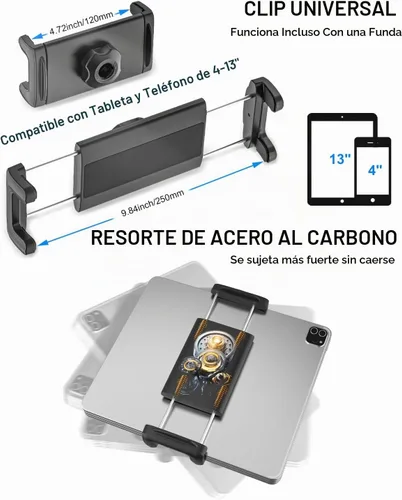Vista 8 de Un soporte para tableta con mango de agarre de pilar para camión