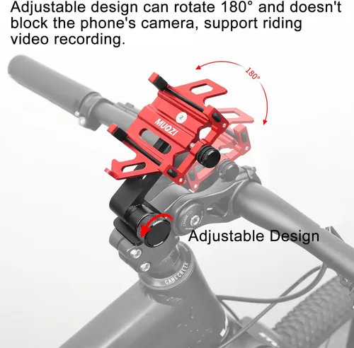 Vista 4 de Soporte de Teléfono para Tija de Bicicleta, Soporte de Aluminio para Teléfono Celular de Bicicleta Compatible con Horquilla de 1-1/8" 28.6mm