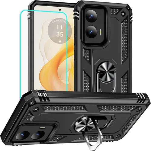 Vista 19 de Yiakeng Funda para Moto G Stylus 5G 2023, Motorola G Stylus 5G 2023 con protector de pantalla HD, fundas protectoras de grado militar con anillo