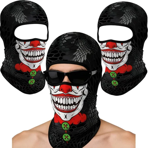 Vista 48 de Pasamontañas 3D, máscara de cara completa, resistente al viento, máscara de esquí con calavera táctica para motocicleta, ciclismo, Halloween