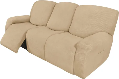 Vista 64 de Easy-Going Funda Elástica para Sofá Reclinable Cobertor de Sofá 4 Piezas Protector de Muebles Sofá Suave con Fondo Elástico Poliéster Spandex Tela