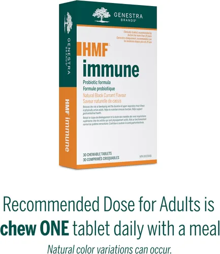 Vista 5 de Genestra Brands HMF Immune, sabor grosella negra, 30 tabletas masticables