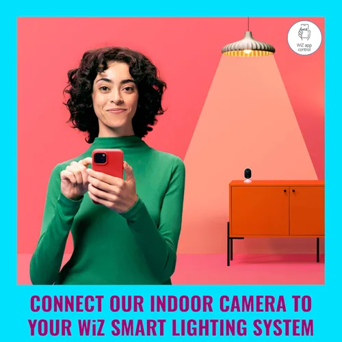 Vista 6 de Kit de inicio de monitoreo del hogar WiZ incluye cámara de seguridad interior, video HD 1080p con detección de movimiento y audio bidireccional